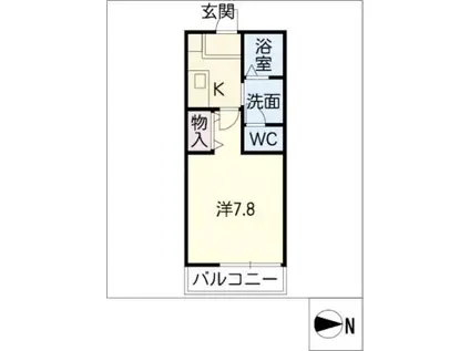 クレフラスト野並B棟(1K/1階)の間取り写真