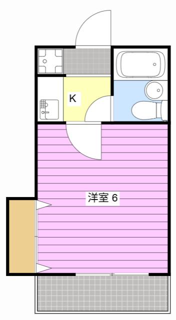 ネクシア桜木(ワンルーム/2階)の間取り写真