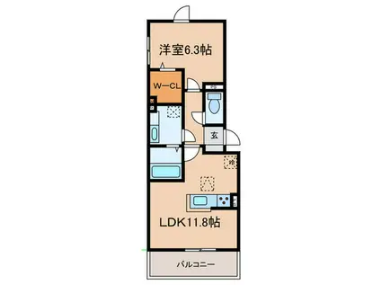 LA MAISON塚口(1LDK/3階)の間取り写真