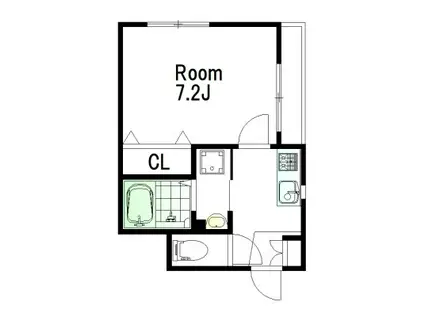 FLAT.N(1K/1階)の間取り写真