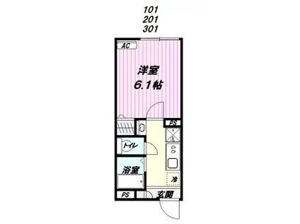 THE GARLANDS(1K/1階)の間取り写真