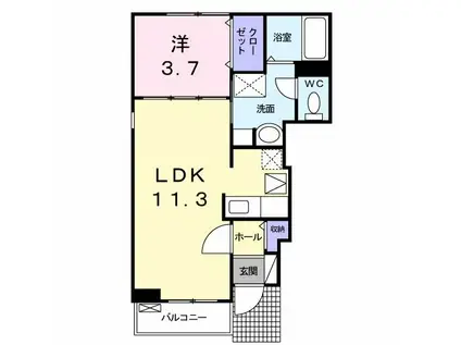 向日葵 II(1LDK/1階)の間取り写真