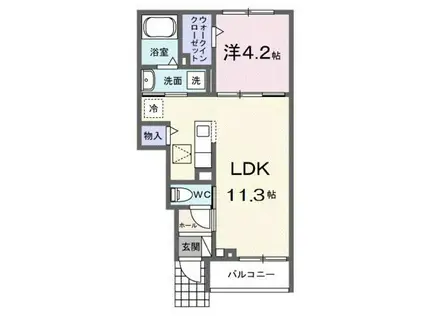 レフィナード(1LDK/1階)の間取り写真