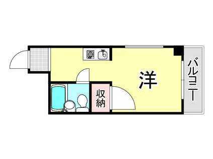 リーフ塚口(ワンルーム/3階)の間取り写真