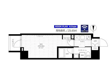 ステージグランデ元浅草(1K/2階)の間取り写真