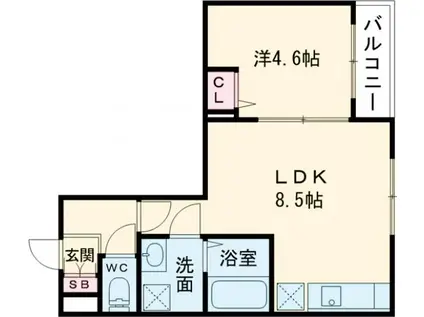 メゾンみけ(1LDK/1階)の間取り写真