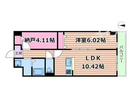 アーバンパーク新大阪(1SLDK/2階)の間取り写真