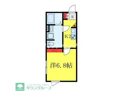 ヒルズコート北千住(1K/5階)の間取り写真