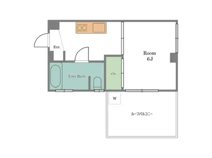 下落合ハイム(1K/3階)の間取り写真