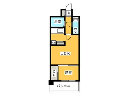 エステート・モア シャトー薬院(1LDK/8階)の間取り写真
