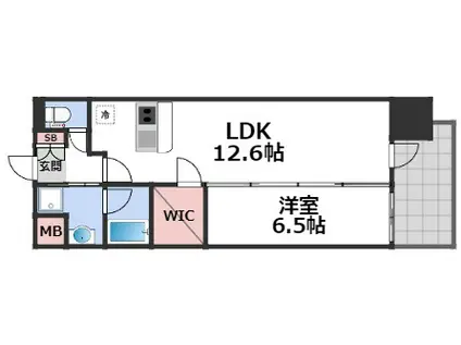 プレサンス心斎橋ニスト(1LDK/14階)の間取り写真