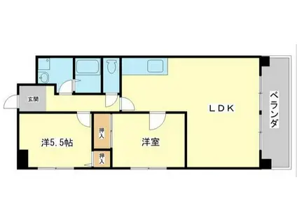 ハイツマエダII(2LDK/5階)の間取り写真