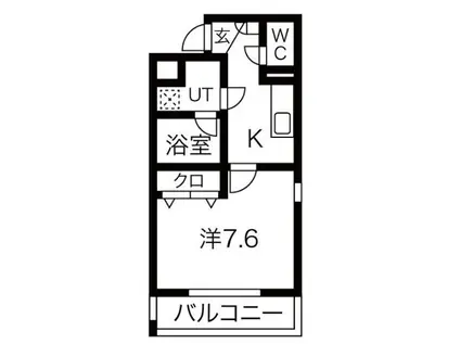ジョイナス車道(1K/1階)の間取り写真