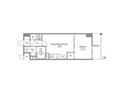 リアライズ今里南(1LDK/1階)の間取り写真