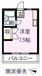 メイゾン西港(ワンルーム/2階)の間取り写真
