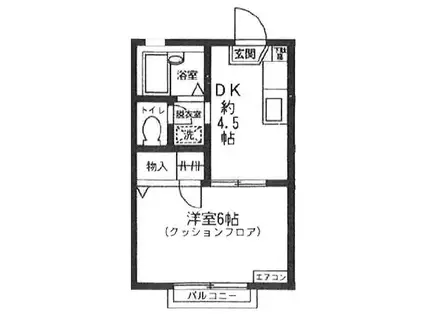 エトワールI(1DK/1階)の間取り写真