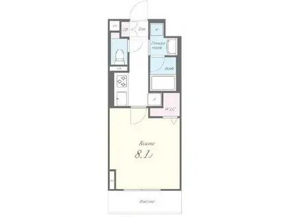 カリーノ鳥越(1K/5階)の間取り写真