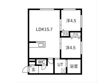 ONE STAGE琴似 (2LDK/4階)の間取り写真