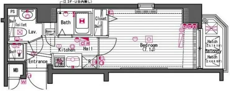ガラ・シティ横浜西口 7階階 間取り