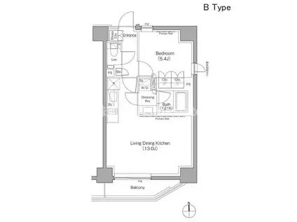 ザ・パークハビオ上野御徒町(1LDK/5階)の間取り写真