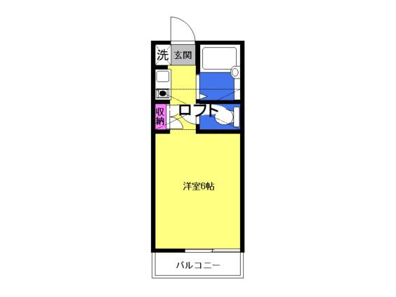 ルミエールミタ(1K/2階)の間取り写真