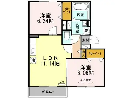 アレーズ(2LDK/3階)の間取り写真