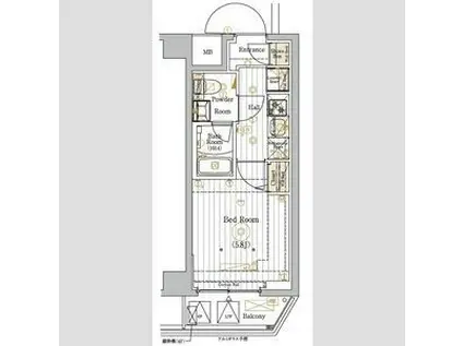 MAXIV川口青木(1K/6階)の間取り写真