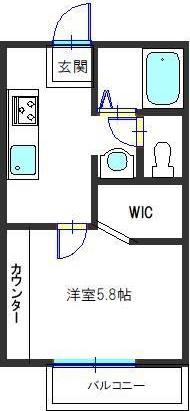 サニーハイツ御立 S棟(1K/2階)の間取り写真