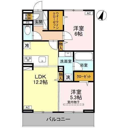 KOAひばりヶ丘(2LDK/2階)の間取り写真