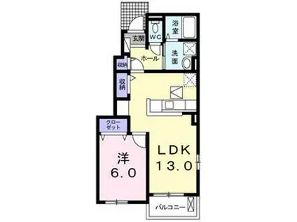 エレガント・ヒルズII(2LDK/2階)の間取り写真