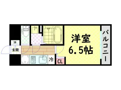 CITY LUX NAMBA サウス(1K/15階)の間取り写真