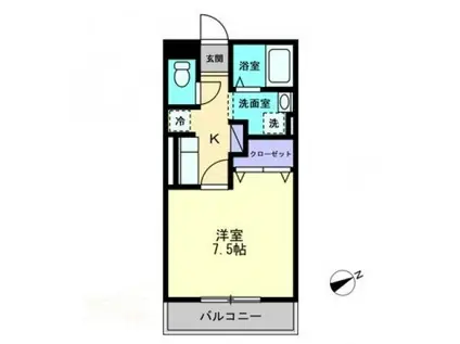 フォレストレガシー(1K/1階)の間取り写真