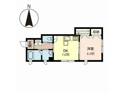 シャーメゾン和II(1DK/1階)の間取り写真