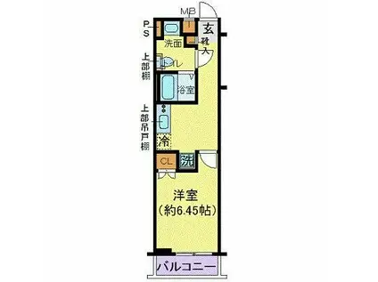 クレヴィスタ門前仲町(1K/1階)の間取り写真