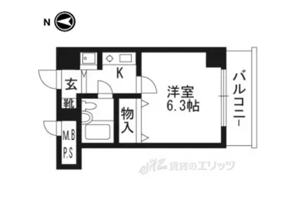 ライオンズマンション四条烏丸(1K/7階)の間取り写真