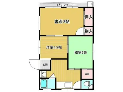 渋谷荘(3DK/2階)の間取り写真