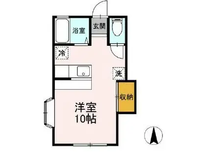 パークヴィラ(ワンルーム/1階)の間取り写真