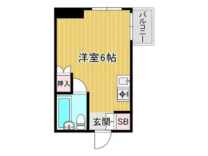 ハイエスト下寺(1K/3階)の間取り写真