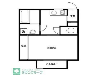 篠崎パークサイドII(1K/2階)の間取り写真