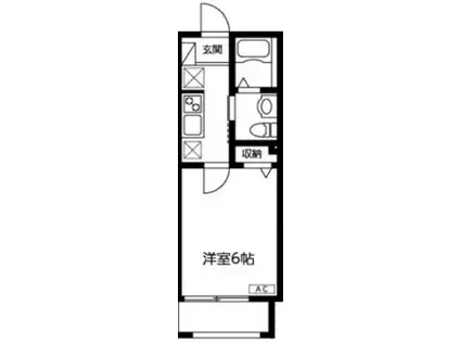ウエストガーデン大和田(1K/2階)の間取り写真
