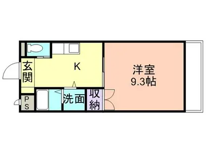 パティナA(1K/2階)の間取り写真