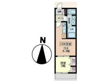 J RESIDENCE OTEMACHI(1DK/1階)の間取り写真