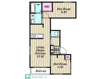 グリッシーナ(2LDK/2階)の間取り写真