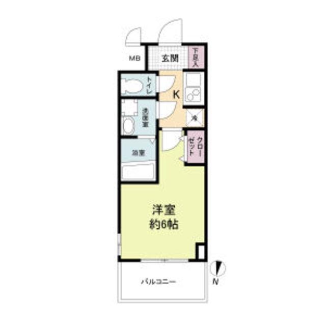M-RESIDENCE新大阪GARDEN(1K/2階)の間取り写真