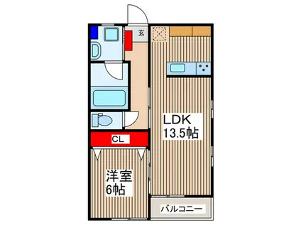 プリマヴェーラII(1LDK/2階)の間取り写真