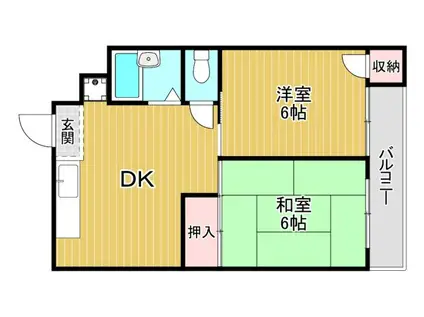 ロイヤル千林(2DK/3階)の間取り写真