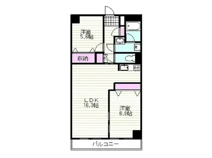 プラス21(2LDK/3階)の間取り写真