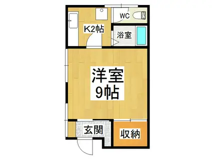 奥原ビル(1K/2階)の間取り写真