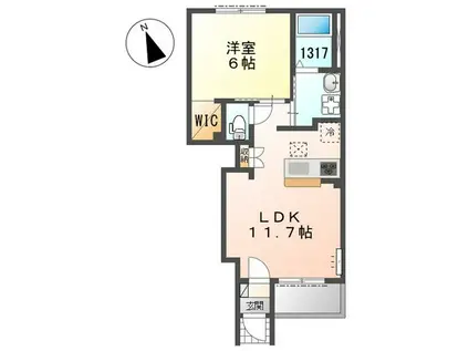ルミナスピュア神戸(1LDK/1階)の間取り写真