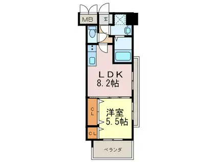 GRAVIS(1LDK/2階)の間取り写真